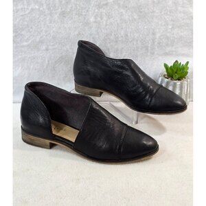 Diba True Womens Black No Way Out Leather Upper Flat Shoes Almond Toe Size 7